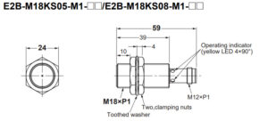 Kích thước cảm biến tiệm cận E2B-M18KS08-M1